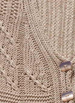 New Strickjacke mit Bändchengarn Damen Strickjacken|Basics