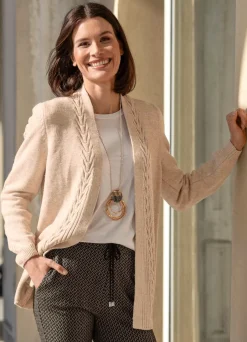Hot Strickjacke mit dekorativer Struktur Damen Strickjacken|Basics