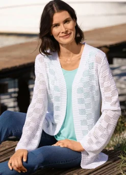 Hot Strickjacke mit dezentem Glanz Damen Strickjacken|Basics