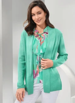 Best Strickjacke mit dezentem Glanz Damen Strickjacken|Basics