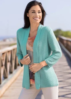 Sale Strickjacke mit feiner Struktur Damen Strickjacken|Basics