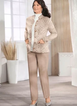 Strickjacke mit grafischem Jacquard Damen Strickjacken|Abendmode