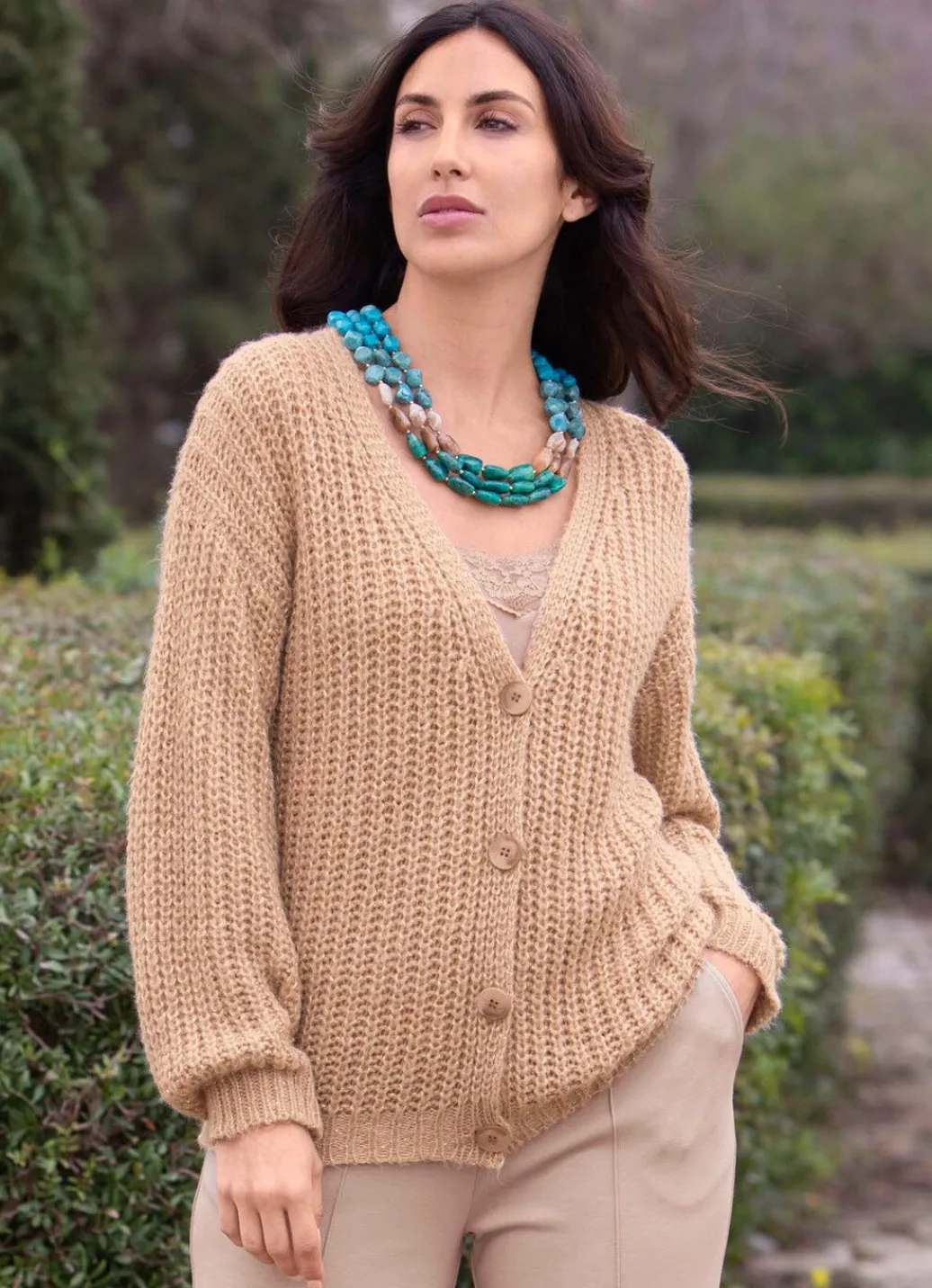 Hot Strickjacke mit Paillettengarn Damen Strickjacken|Basics