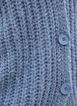 Clearance Strickjacke mit Paillettengarn Damen Strickjacken|Basics