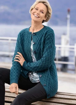 Strickjacke mit Rautenstruktur Damen Strickjacken|Basics