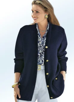 Outlet Strickjacke mit Schurwolle Damen Strickjacken|Basics