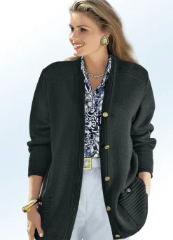 New Strickjacke mit Schurwolle Damen Strickjacken|Basics