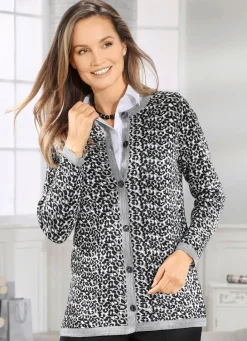 Clearance Strickjacke mit Schurwolle Damen Strickjacken