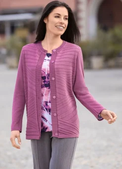 New Strickjacke mit Schurwolle Damen Strickjacken|Basics
