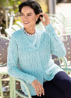 Clearance Strick-Twinset mit Ajourakzenten Damen Stricksets|Basics