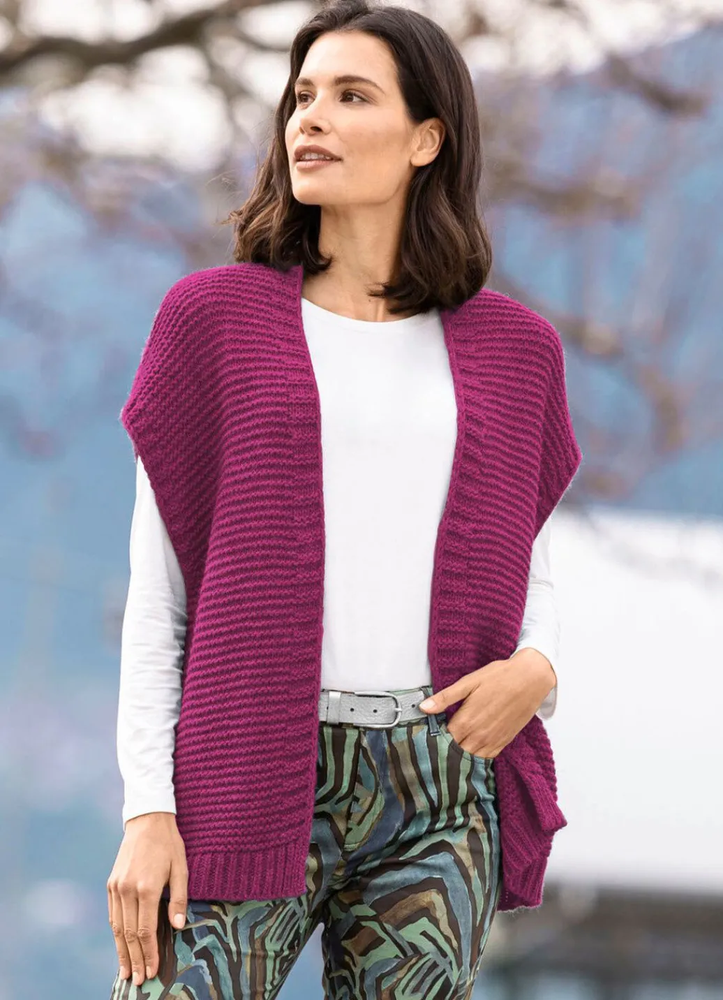 Online Strickweste mit Alpaka Damen Strickwesten|Basics