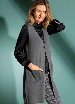 Strickweste mit dekorativem Verschluss Damen Strickwesten|Basics