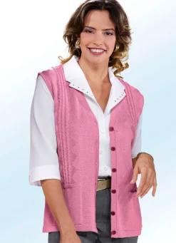 Hot Strickweste mit Zopfdessin Damen Strickwesten|Basics