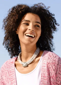 Clearance Textilkette mit Kristallstein Anhänger Damen Modeschmuck|Halsketten