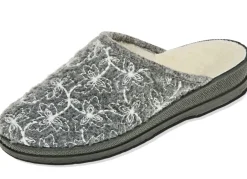 Hot Textil-Pantoffel mit schöner Stickerei Damen Hausschuhe