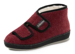 Textil-Stiefelette mit zwei praktischen Klettspangen Damen Hausschuhe