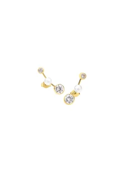 Hot Tolle Ohrstecker mit Süßwasser-Zuchtperlen und Zirkonia Damen Ohrschmuck