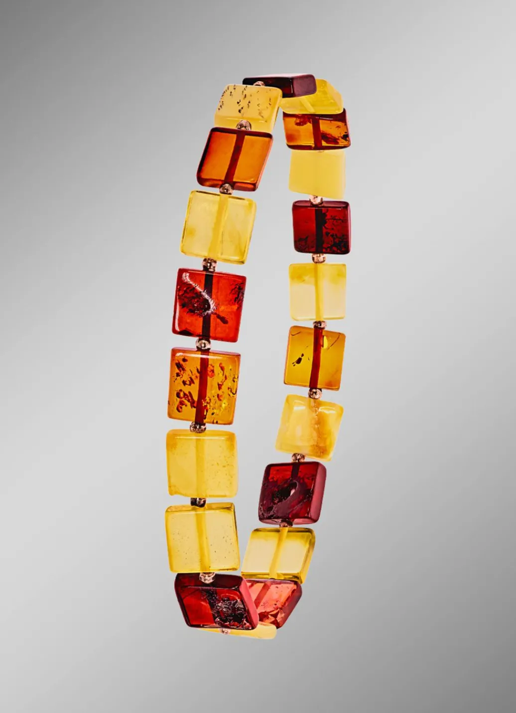 Clearance Tolles Armband mit echten bunten Bernstein-Quadraten Damen Armbänder