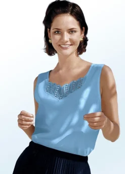 Hot Top mit Plauener Spitze Damen Tops|Basics