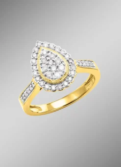 Damen Mona Ringe<Tropfenförmiger Damenring mit Brillanten