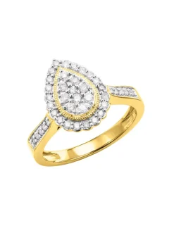 Damen Mona Ringe<Tropfenförmiger Damenring mit Brillanten