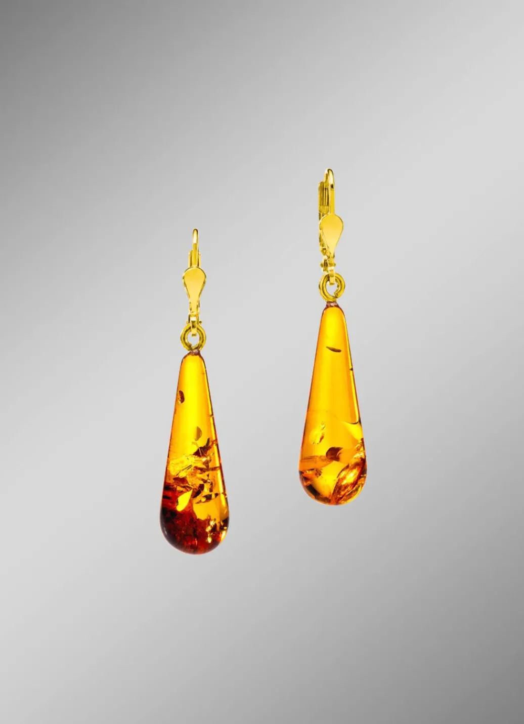 Clearance Tropfen-Ohrringe mit Bernstein Damen Ohrschmuck