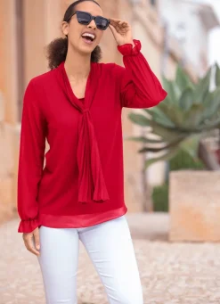 Damen Mona Tuniken|Basics<Tunika mit Bindeschluppe