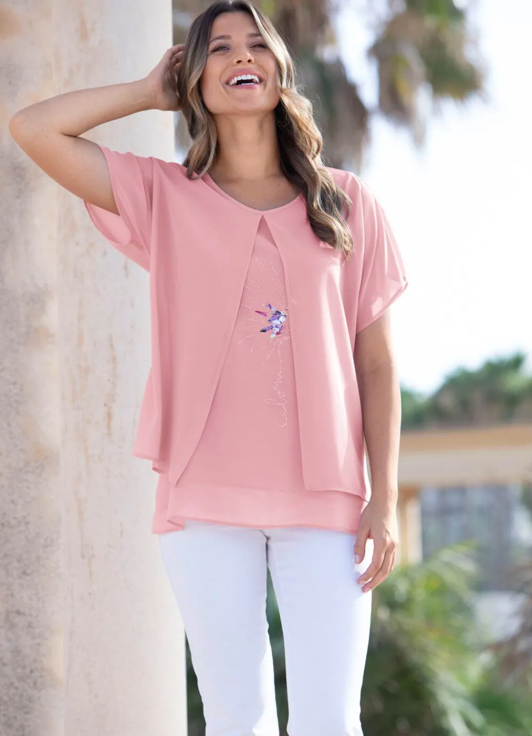 Damen Mona Tuniken|Basics<Tunika mit dekorativem Motiv-Druck