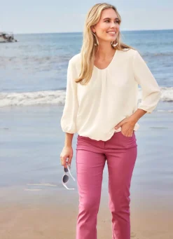 Damen Mona Tuniken|Basics<Tunika mit dekorativer Fältelung