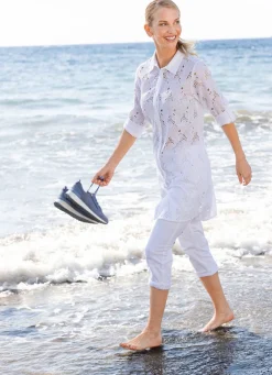 Damen Mona Tuniken|Basics<Tunika mit Lochstickerei