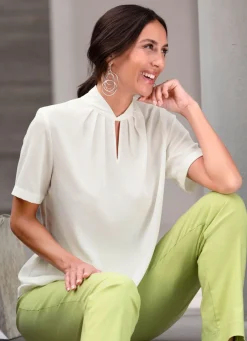 Damen Mona Basics|Tuniken<Tunika mit raffiniert gearbeitetem Stehkragen