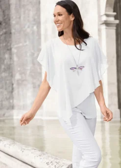 Damen Mona Tuniken<Unifarbene Poncho-Tunika