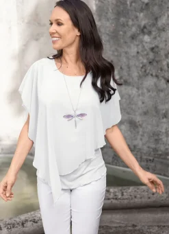 Damen Mona Tuniken<Unifarbene Poncho-Tunika
