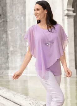 Damen Mona Tuniken<Unifarbene Poncho-Tunika