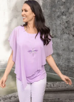 Damen Mona Tuniken<Unifarbene Poncho-Tunika