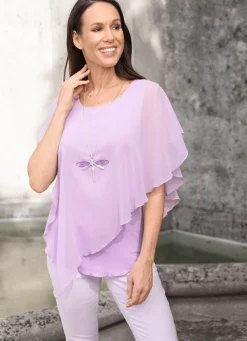 Damen Mona Tuniken<Unifarbene Poncho-Tunika