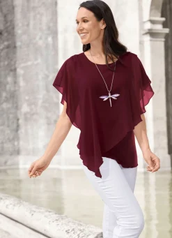 Damen Mona Tuniken<Unifarbene Poncho-Tunika