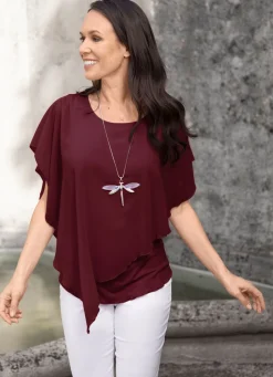 Damen Mona Tuniken<Unifarbene Poncho-Tunika