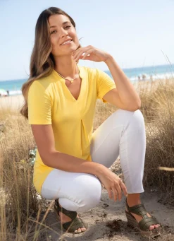 Damen Mona Tuniken|Basics<Unifarbene Shirt-Tunika