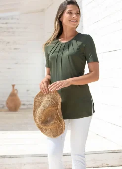 Damen Mona Tuniken|Basics<Unifarbene Shirt-Tunika