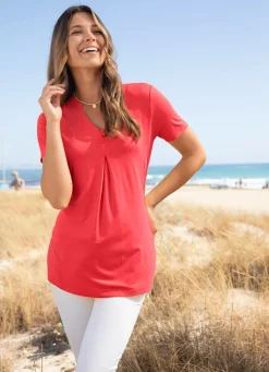 Damen Mona Tuniken|Basics<Unifarbene Shirt-Tunika
