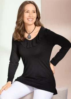 Damen Mona Tuniken|Basics<Unifarbene Shirt-Tunika