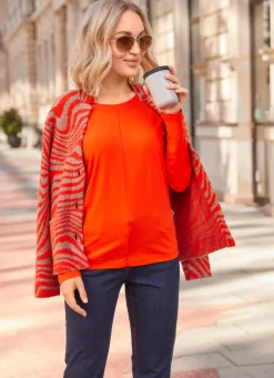 Discount Unifarbenes Shirt Damen Langarm
