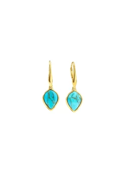 Damen Mona Ohrschmuck<Vergoldete Ohrringe mit Türkis
