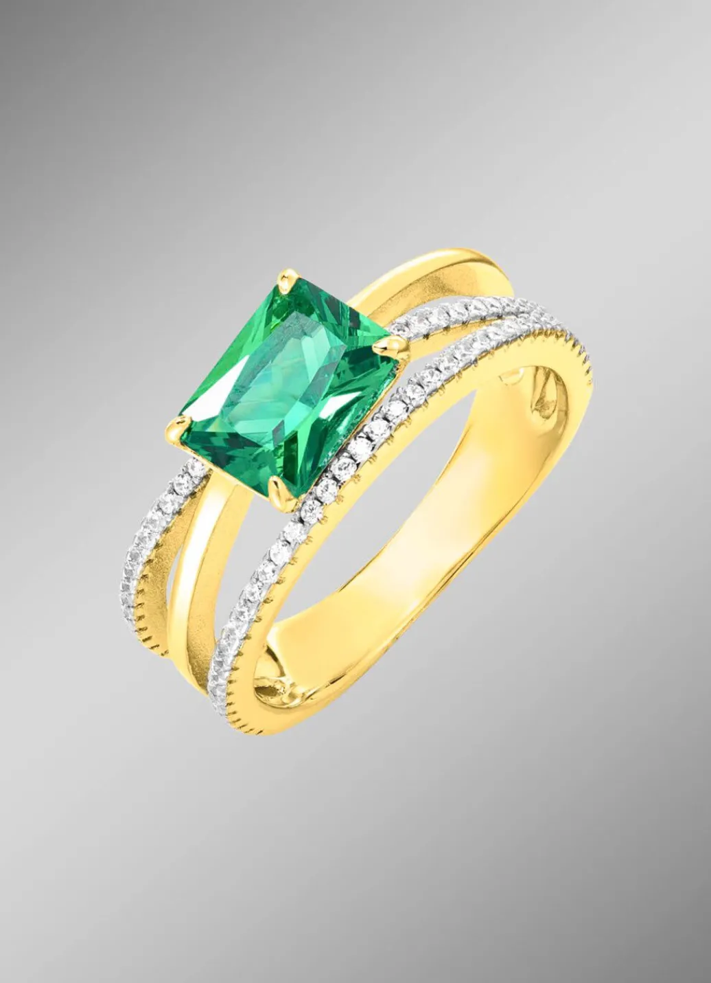 Vergoldeter Damenring mit Zirkonia Damen Ringe