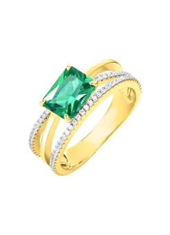 Vergoldeter Damenring mit Zirkonia Damen Ringe