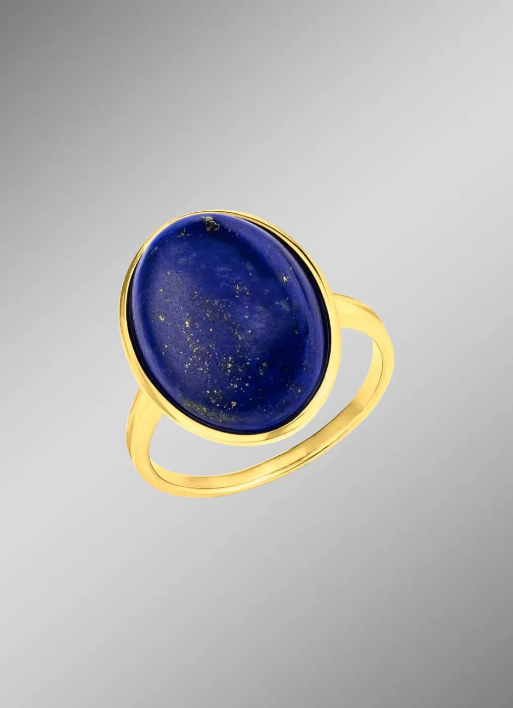 Vergoldeter Damenring mit Lapislazuli Damen Ringe