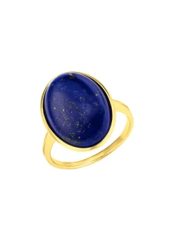 Vergoldeter Damenring mit Lapislazuli Damen Ringe
