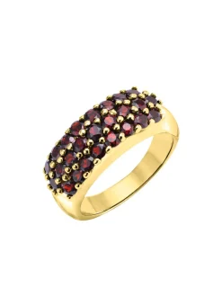 Best Vergoldeter Damenring mit Granat Damen Ringe