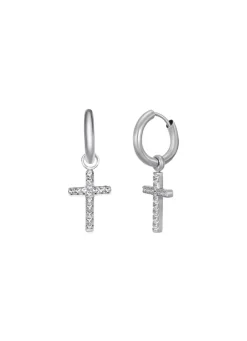 Clearance Vielseitige Klappcreolen mit synth. Zirkonia Damen Ohrschmuck